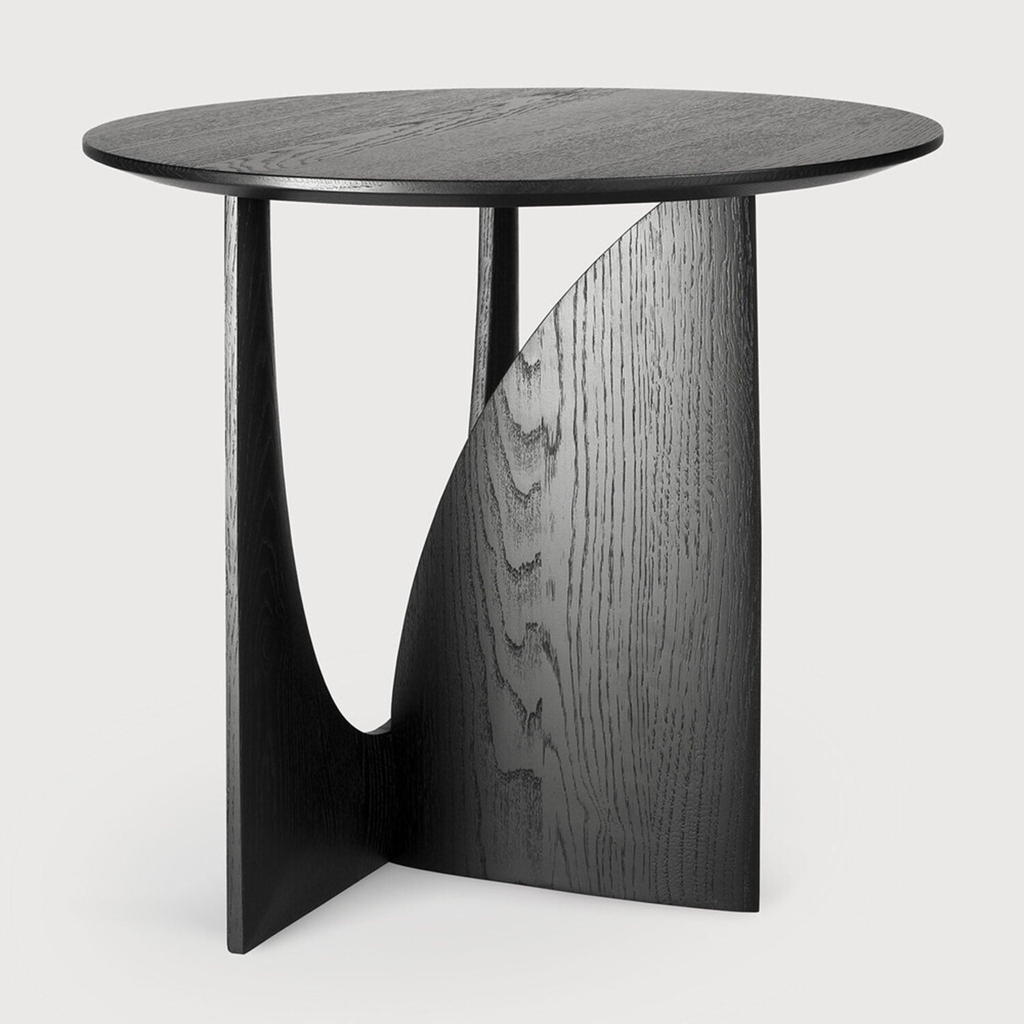 Oak Geometric Black Side Table