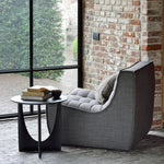 Oak Geometric Black Side Table