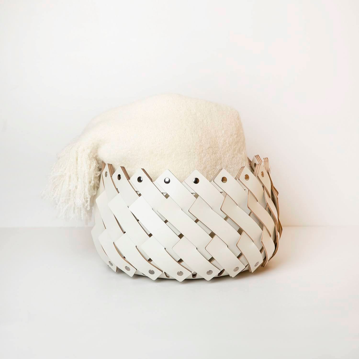 Almeria Tall Leather Basket