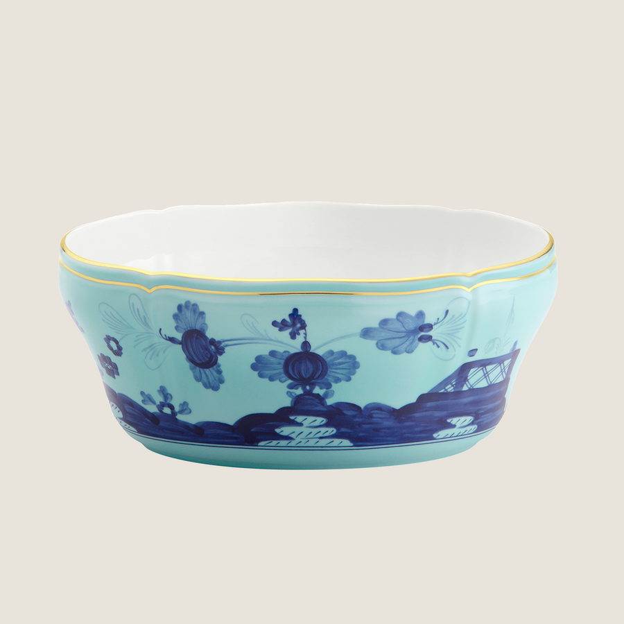 Oriente Italiano Oval Salad Bowl, Iris