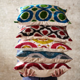 Silk Velvet Decorative Pillow, Black-Magenta