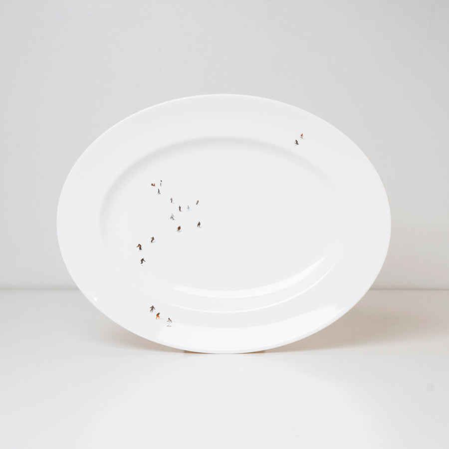 Skier Oval Serving Platter